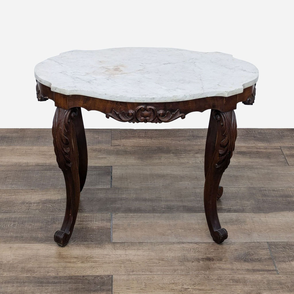 Victorian Marble Top End Table