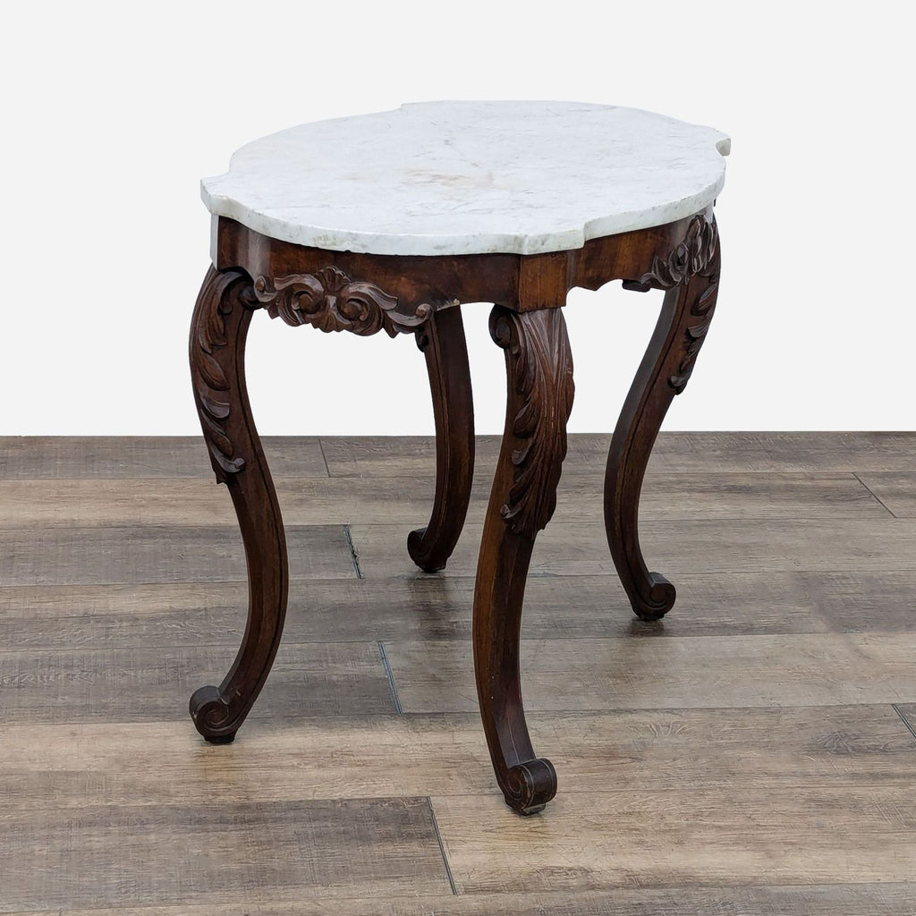 Victorian Marble Top End Table