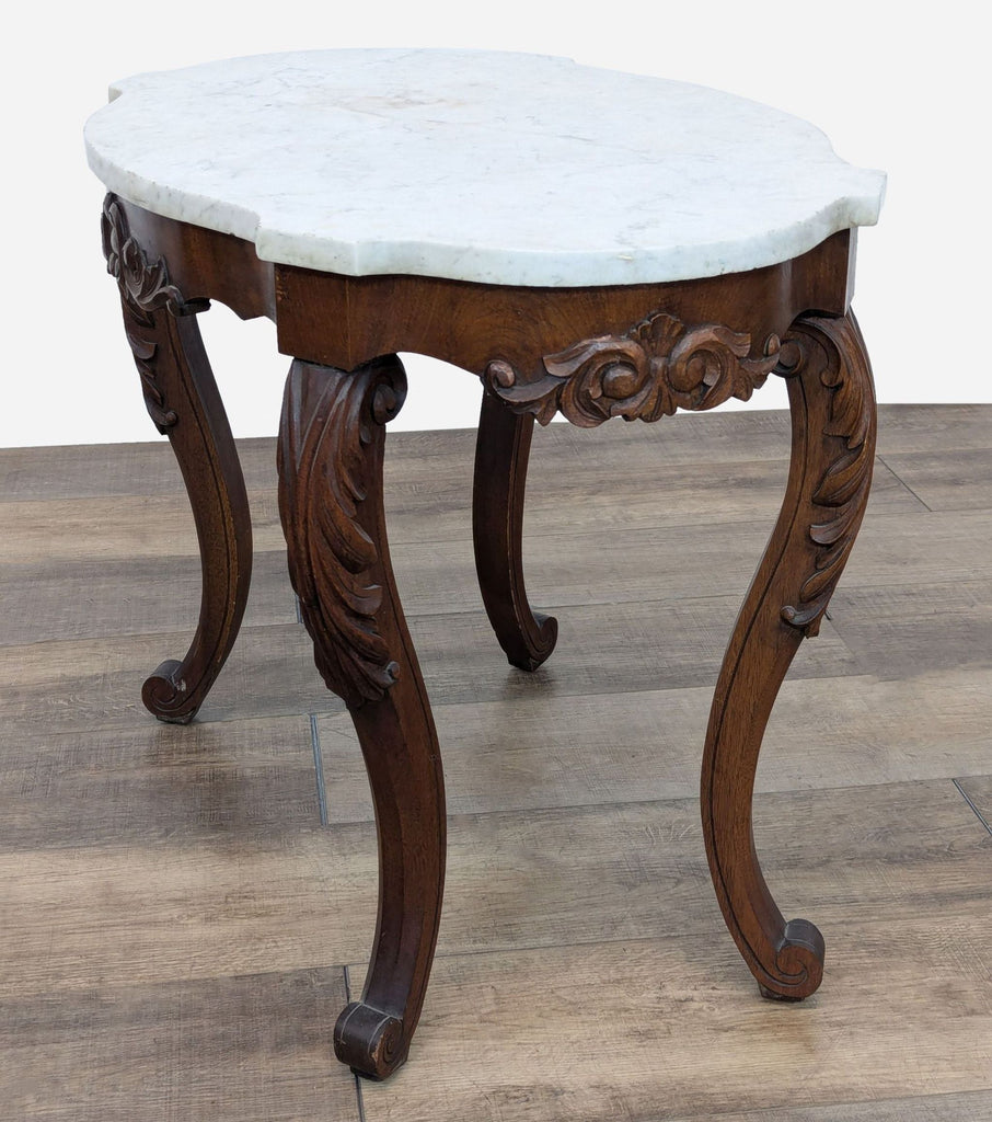 Victorian Marble Top End Table