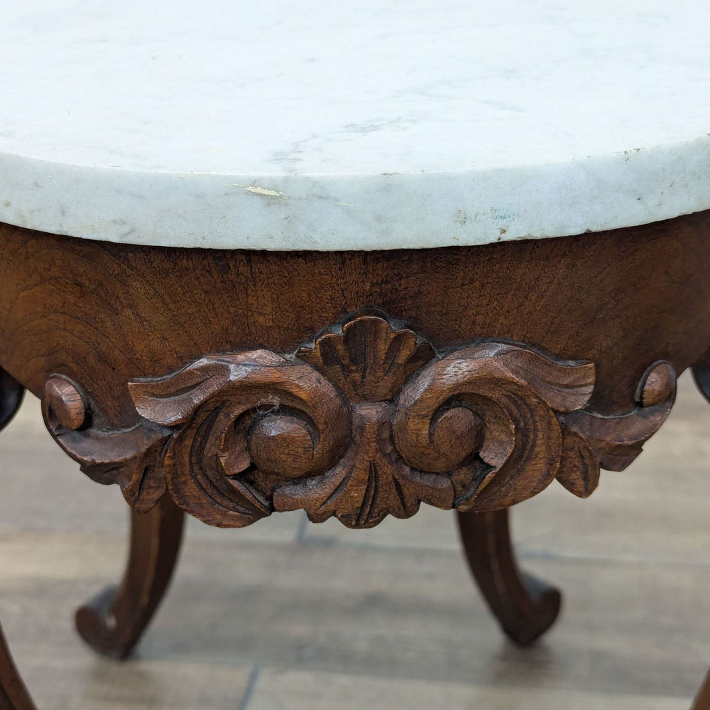 Victorian Marble Top End Table