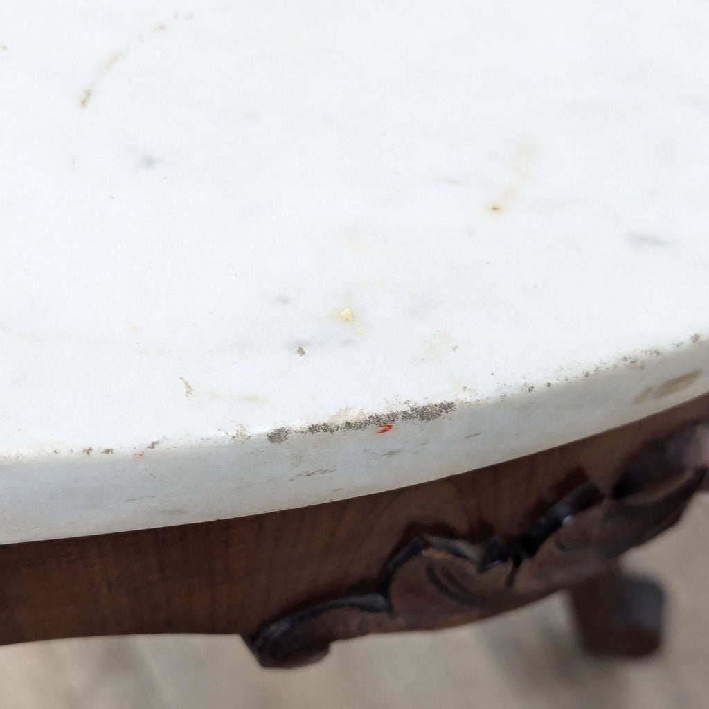 Victorian Marble Top End Table