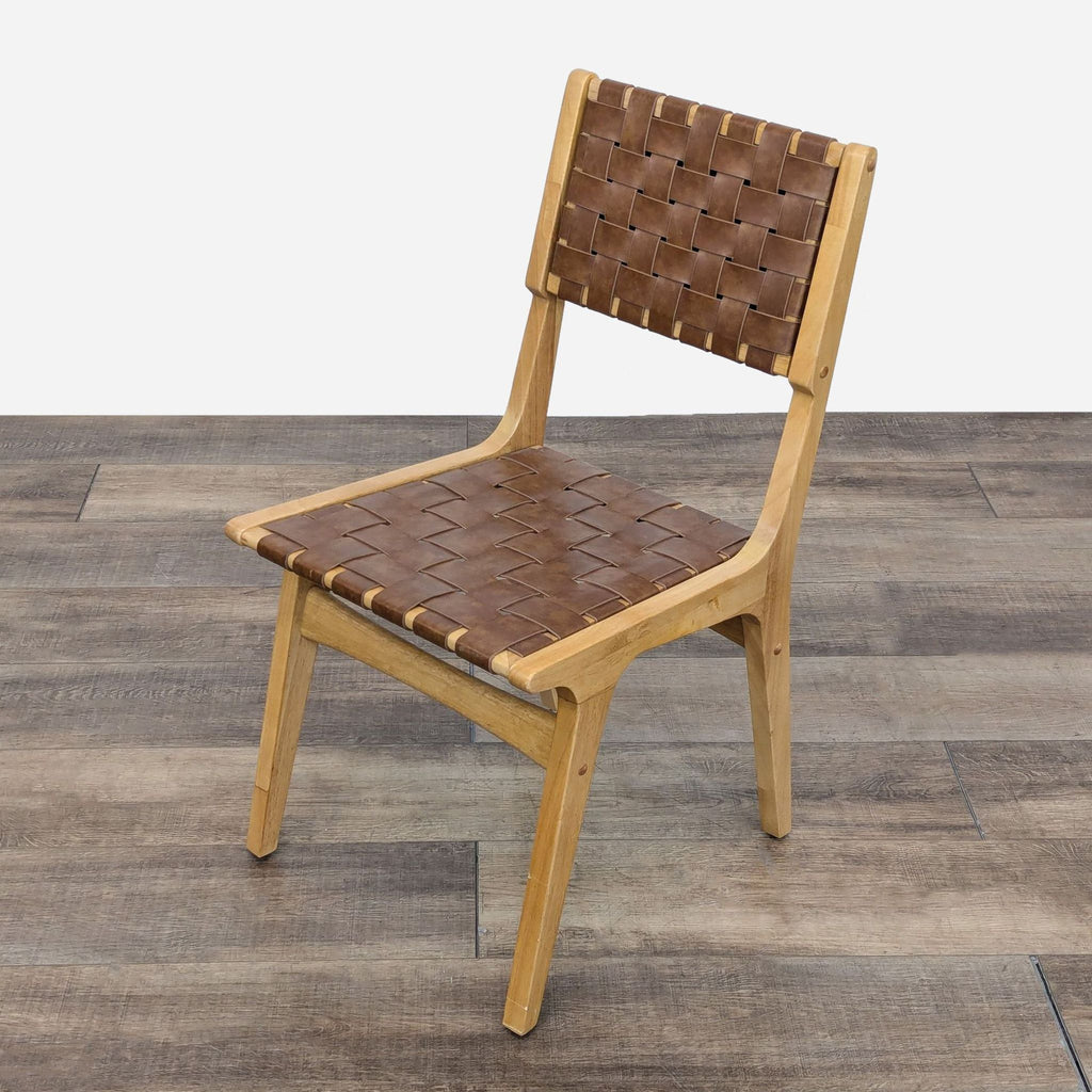 Modern Woven Leather Dining Chair