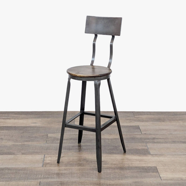 the [ unused0 ] bar stool is made of steel and has a metal frame and a metal