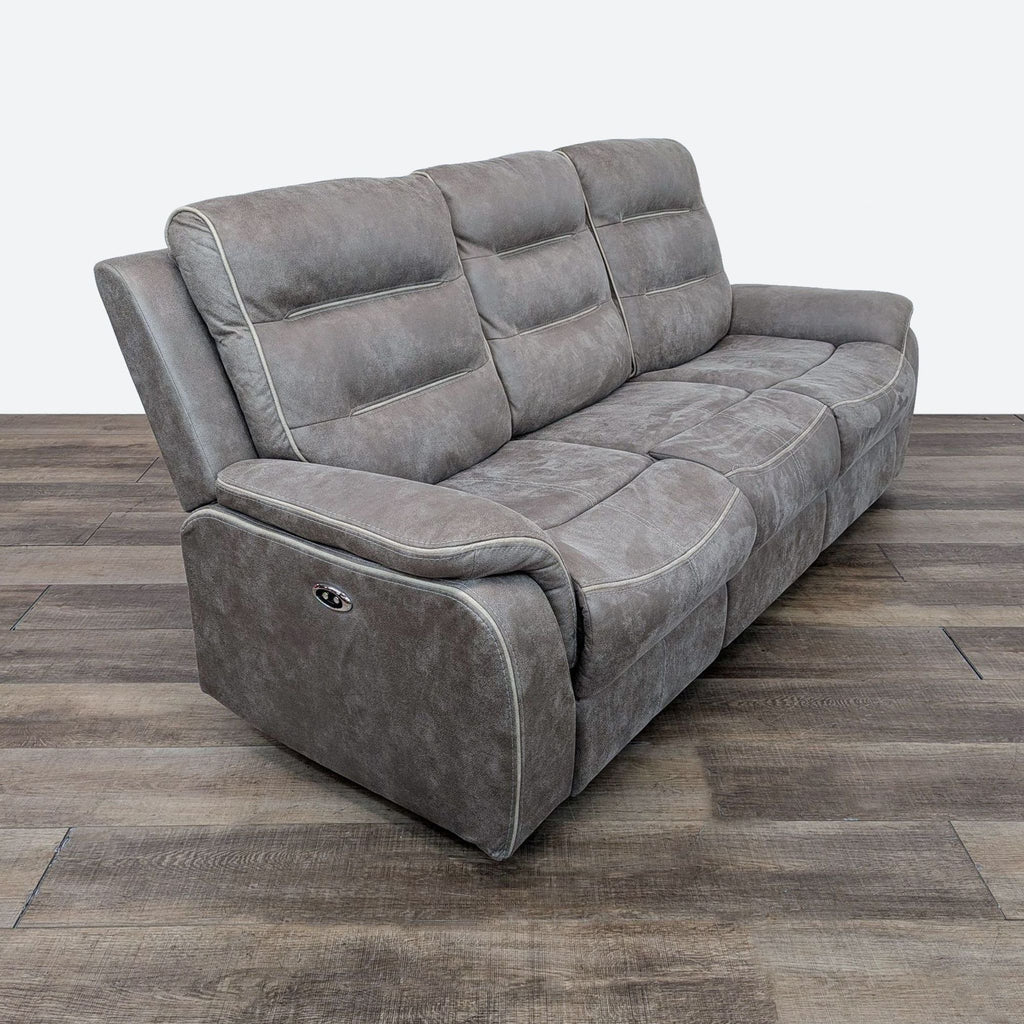 Contemporary Micro-Suede Power Reclining Sofa