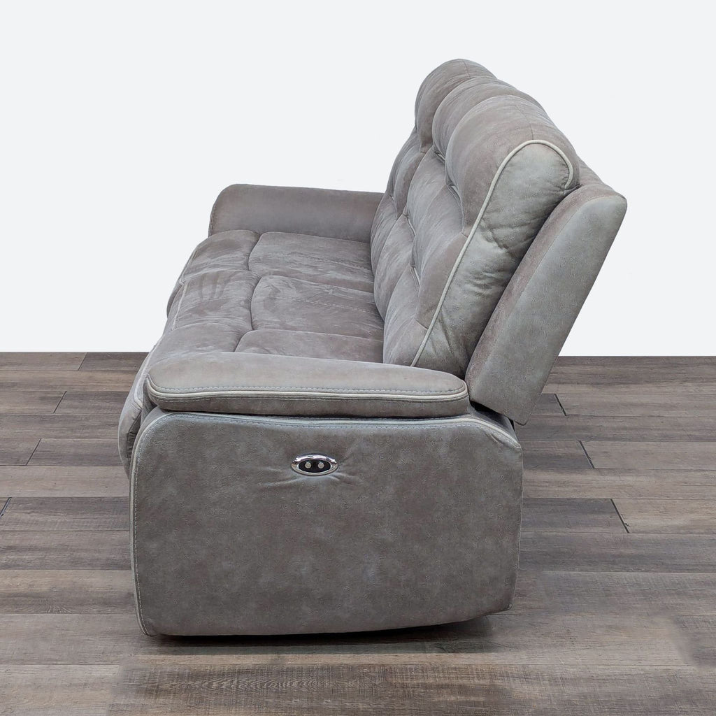 Contemporary Micro-Suede Power Reclining Sofa