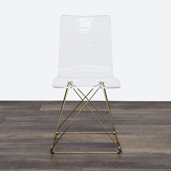 the chair is made of clear plastic.