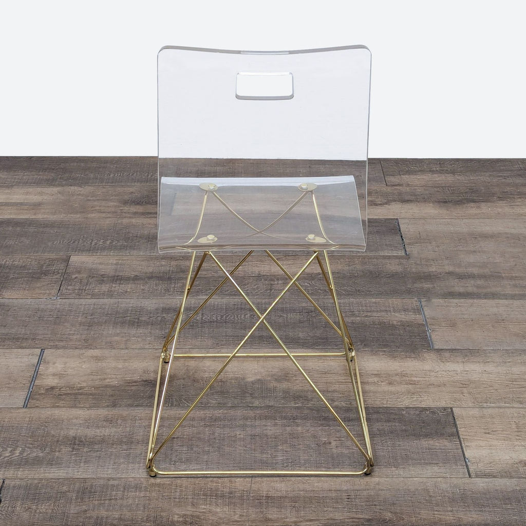 Pottery Barn Teen Clear Acrylic Side Chair with Gold Frame