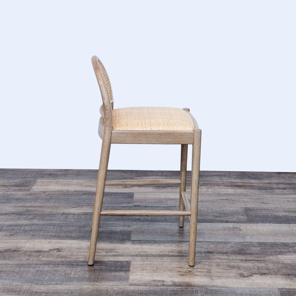 the [ unused0 ] chair is made of natural rattan and has a natural finish.