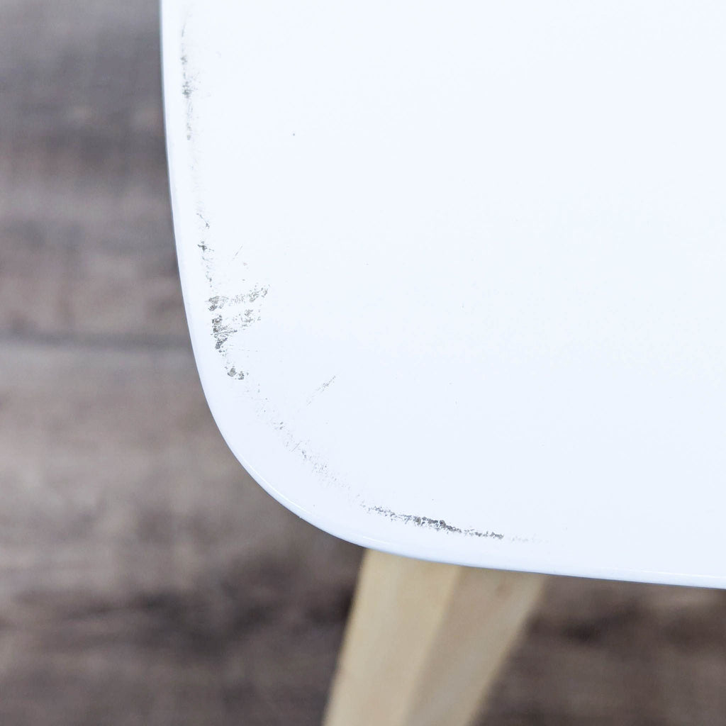 Modern Dining Table with White Top and Wooden Legs