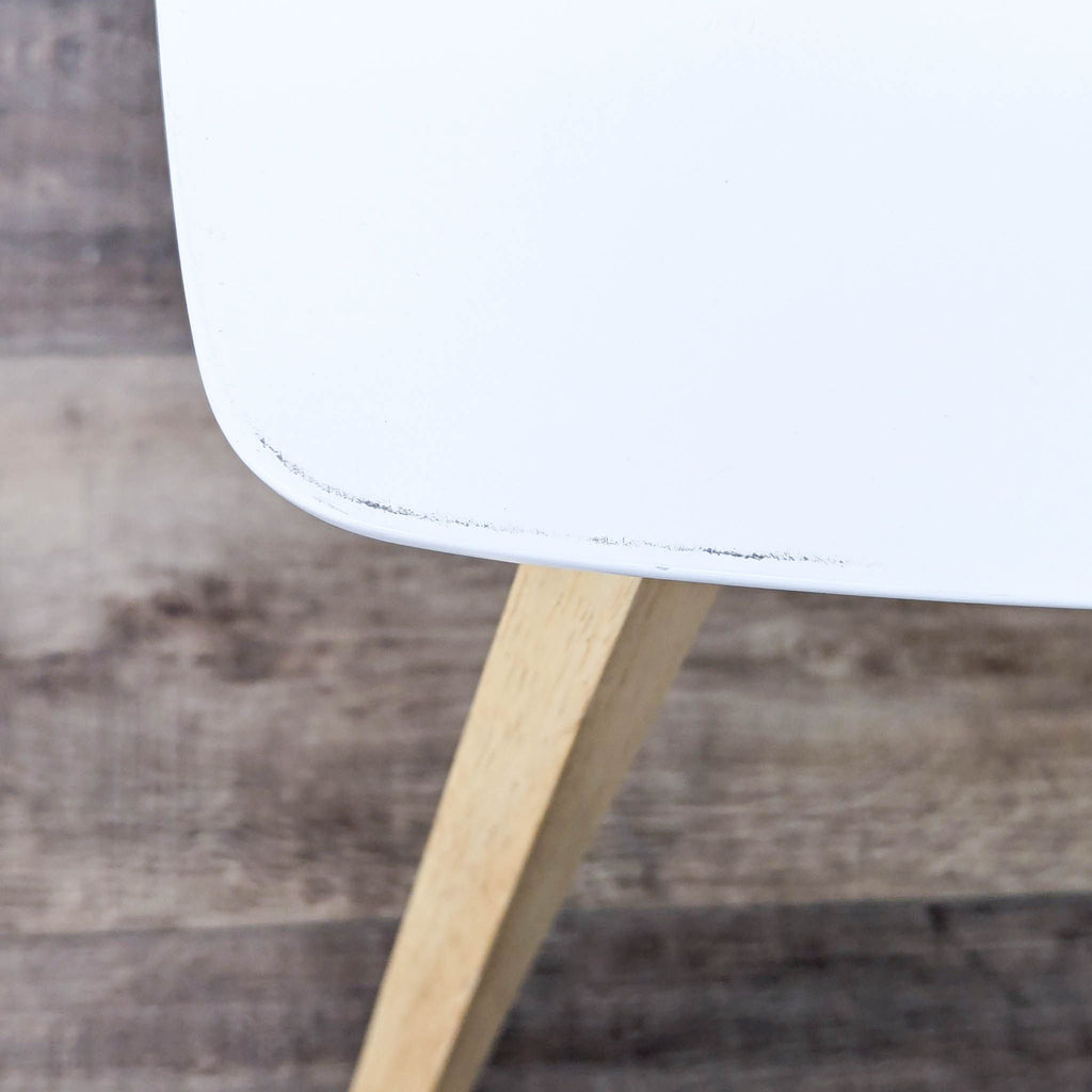 Modern Dining Table with White Top and Wooden Legs