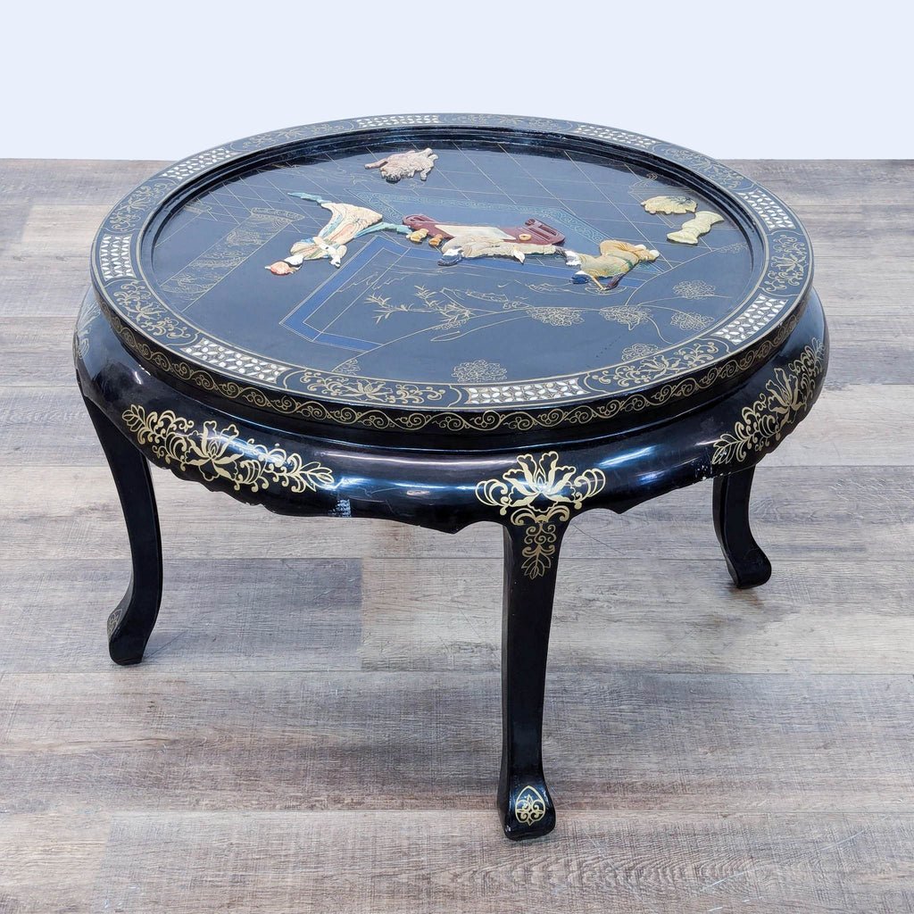 Chinese Black Lacquered Coffee Table