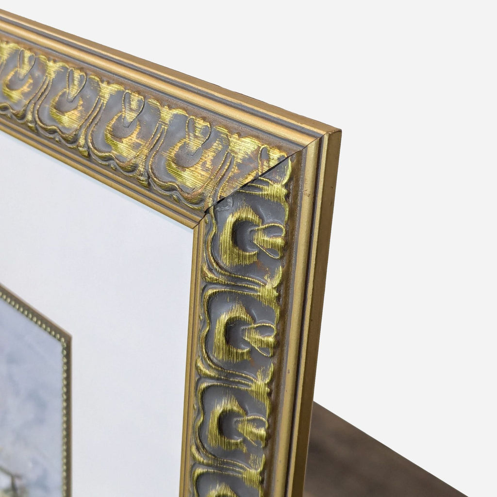 antique french gilt frame with a gold leaf border for sale - image 3 of 9