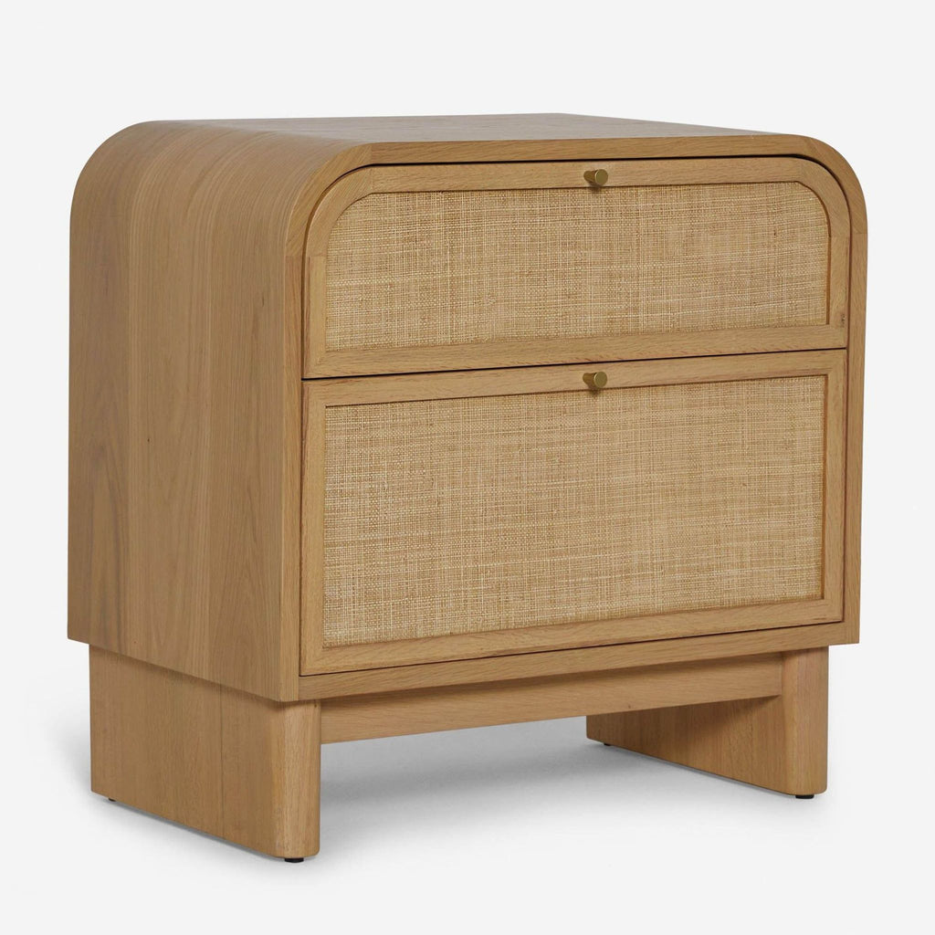 a bedside table with a drawer and two drawers.