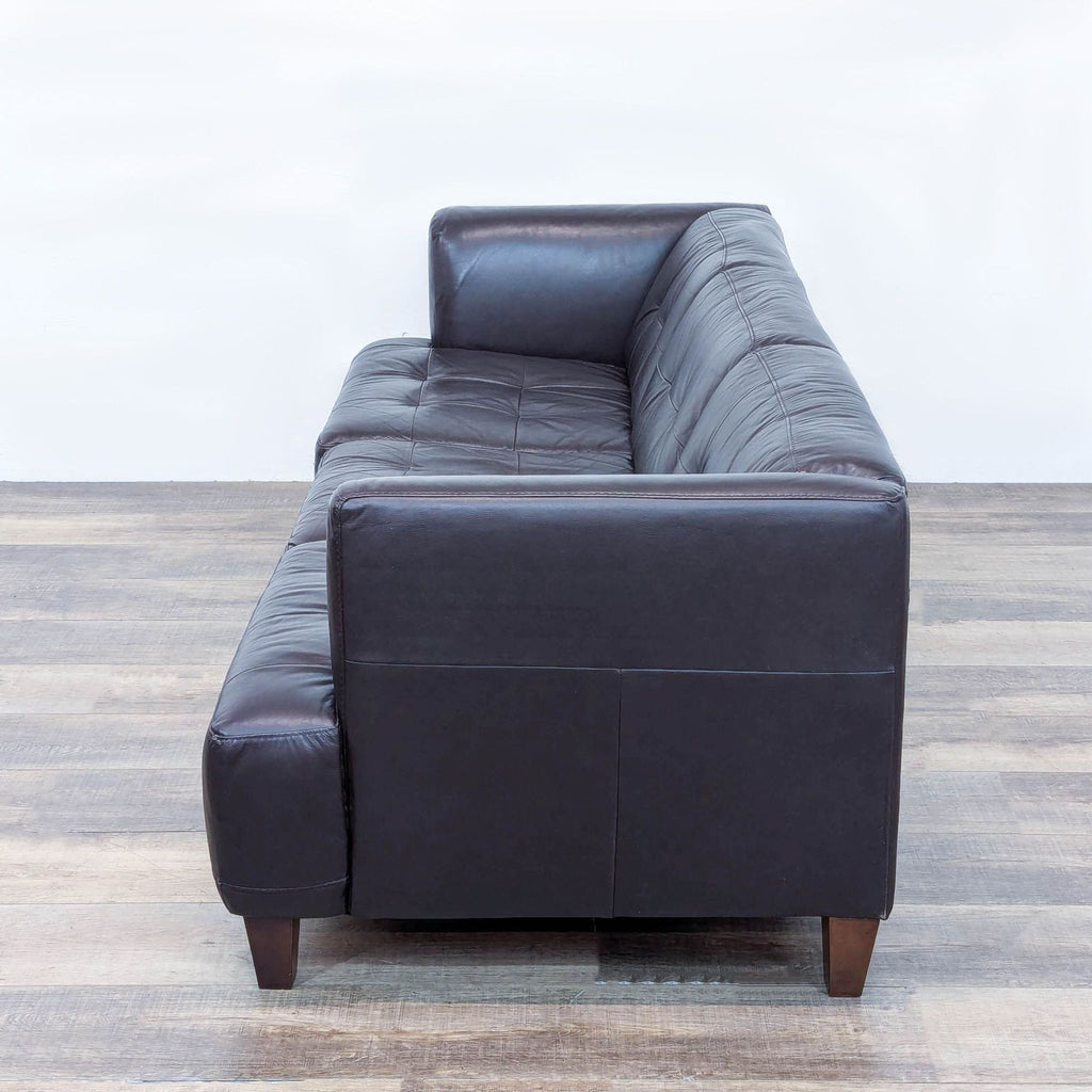 Macy’s 3-Seat Dark Leather Sofa