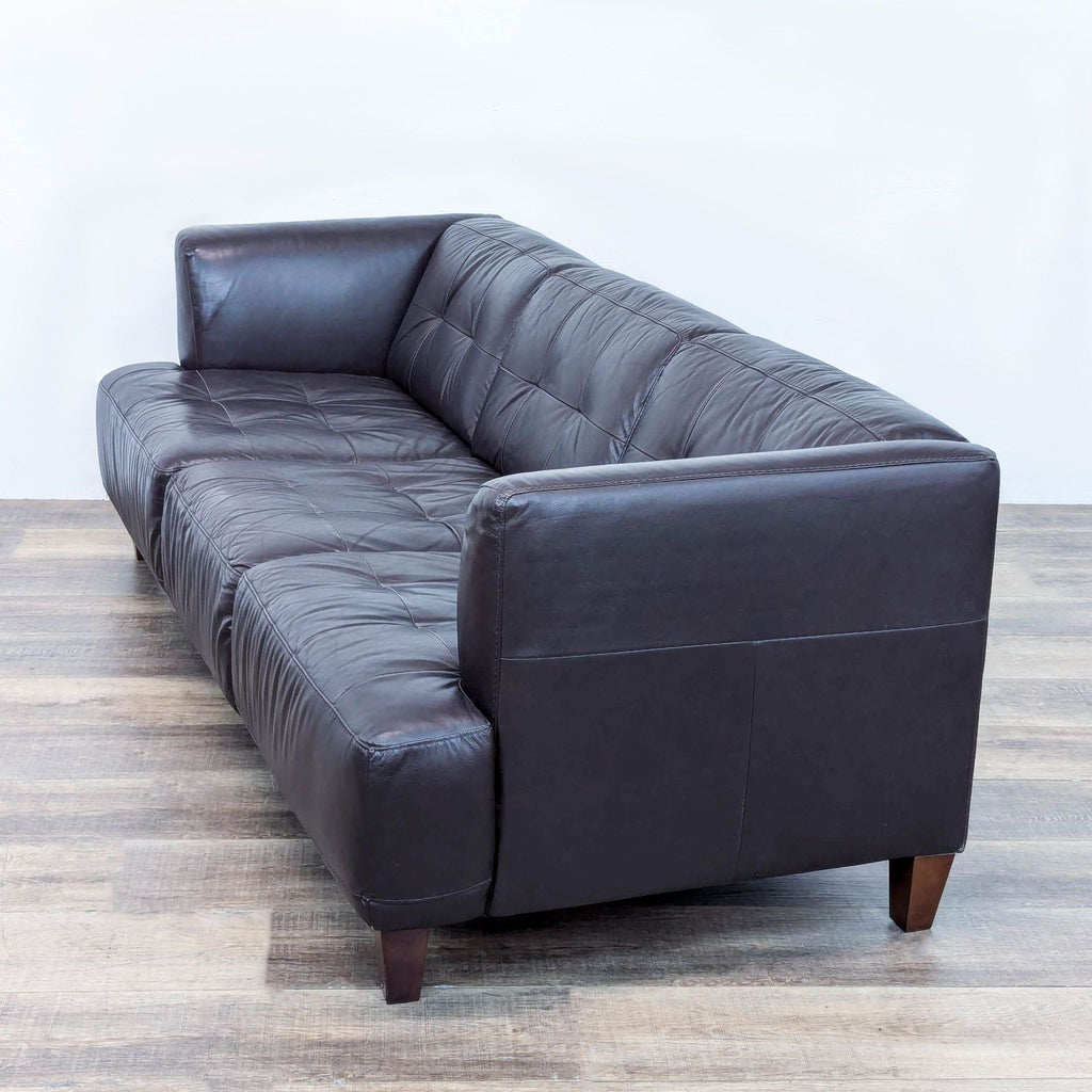 Macy’s 3-Seat Dark Leather Sofa