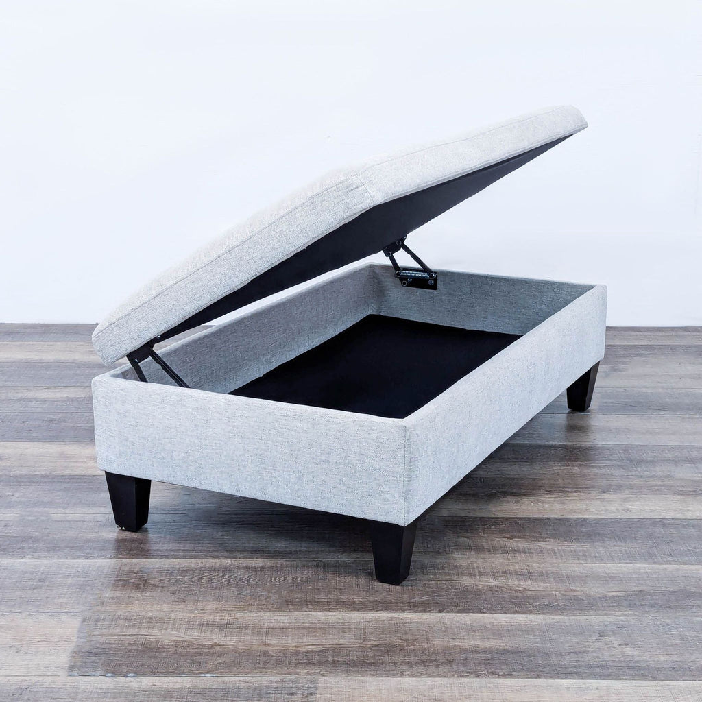 Contemporary Fabric Upholstered Storage Ottoman