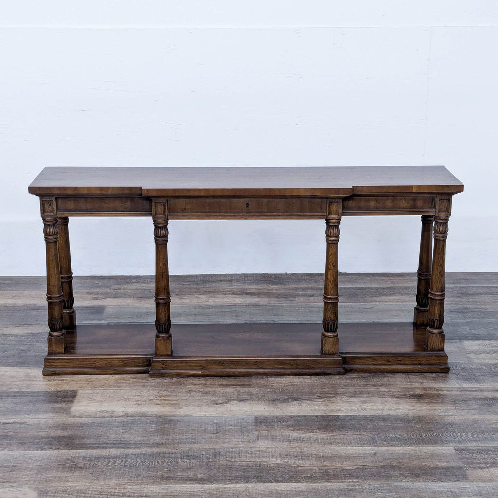 a large antique french oak console table