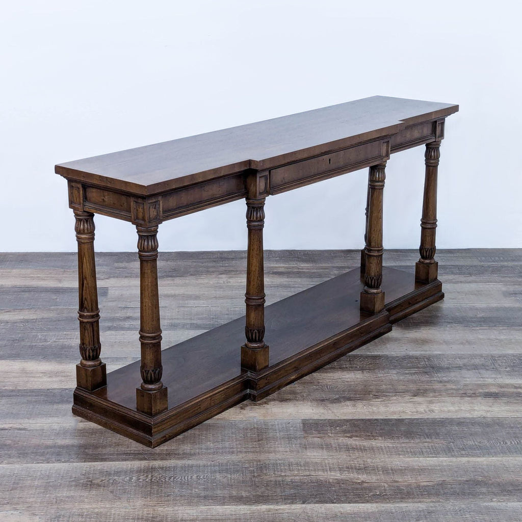 a large antique victorian oak console table