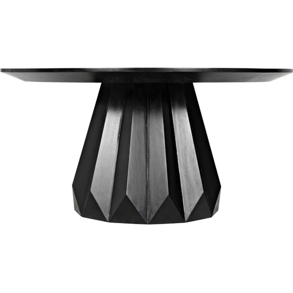 the table is a modern design with a black base and a black base.