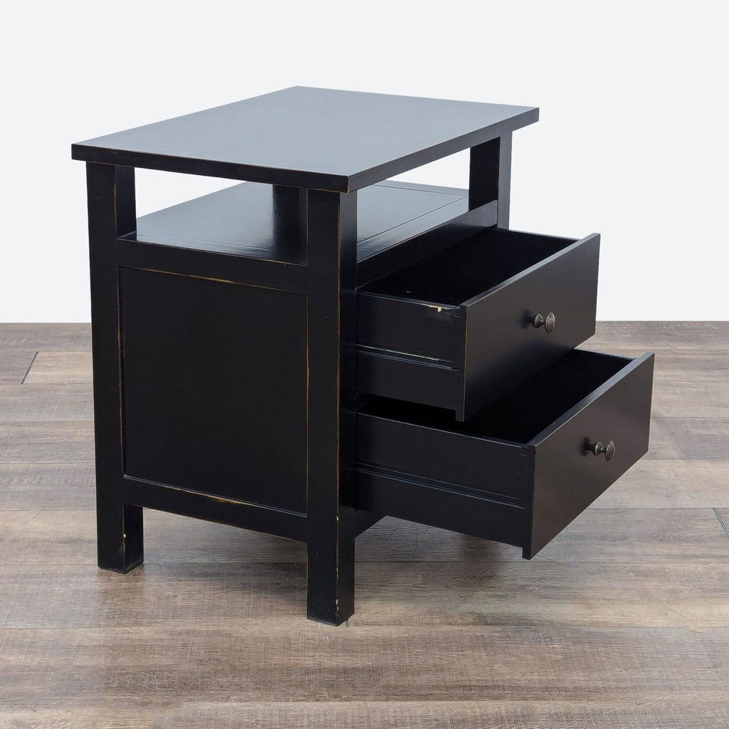 the urban port upt - 195129 black side table with two drawers