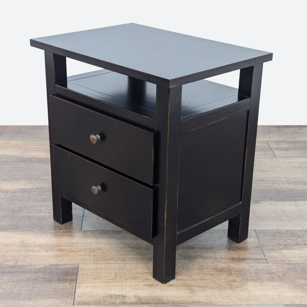 Crate & Barrel Open Shelf Two Drawer Nightstand