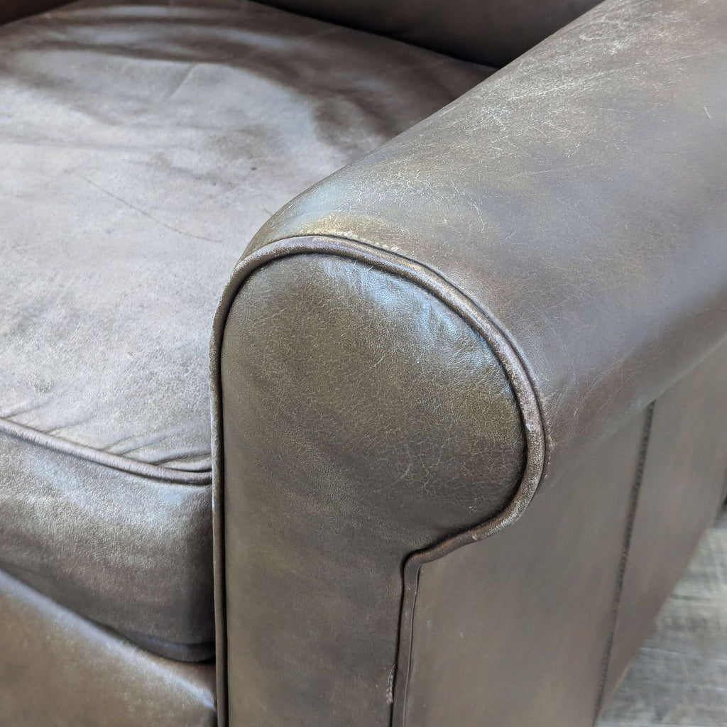 Classic Brown Leather Reclining Lounge Chair