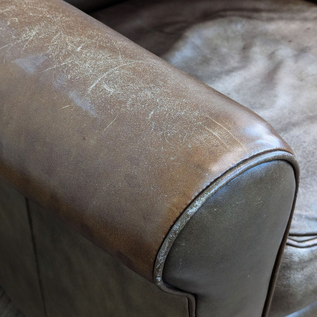 Classic Brown Leather Reclining Lounge Chair