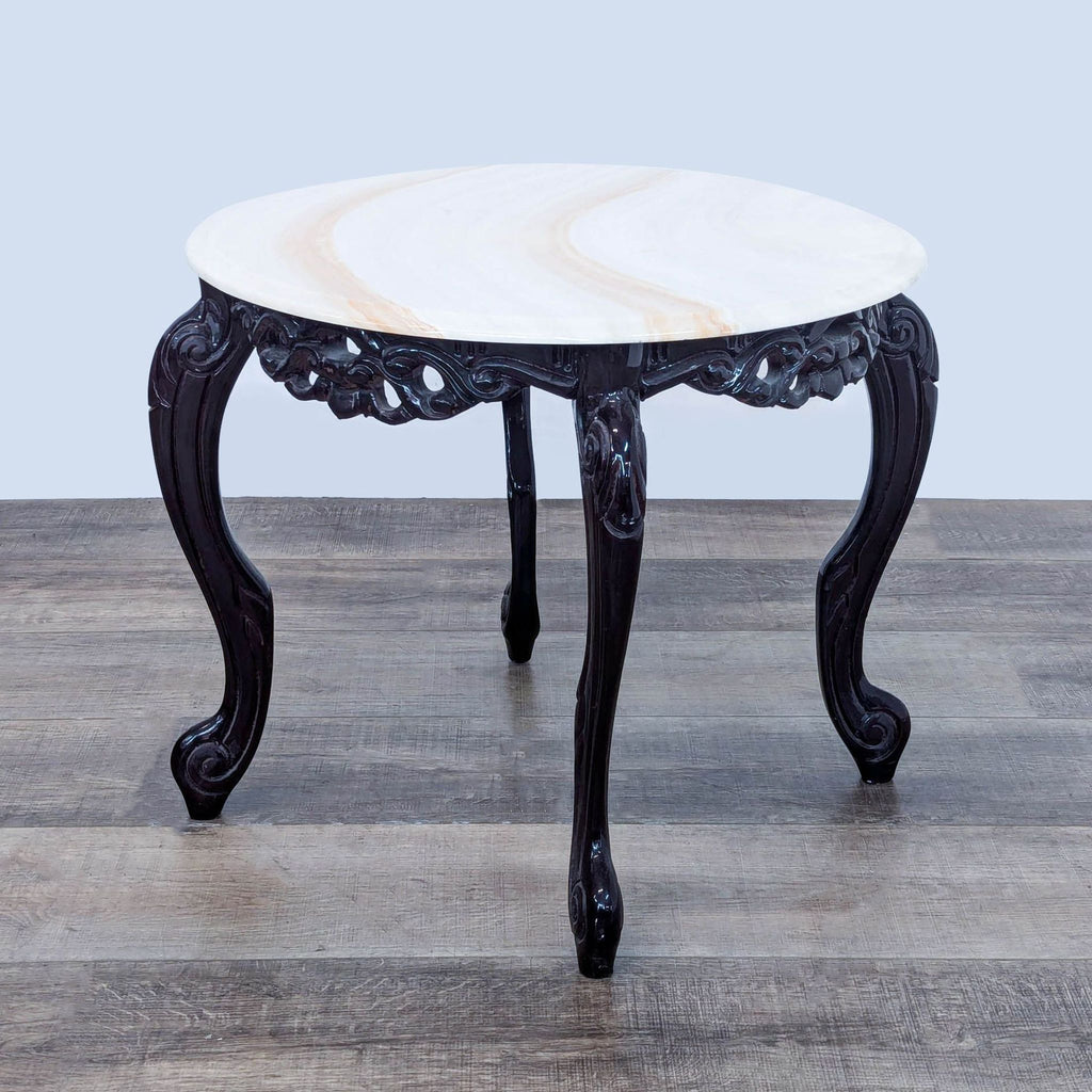 the round table with marble top