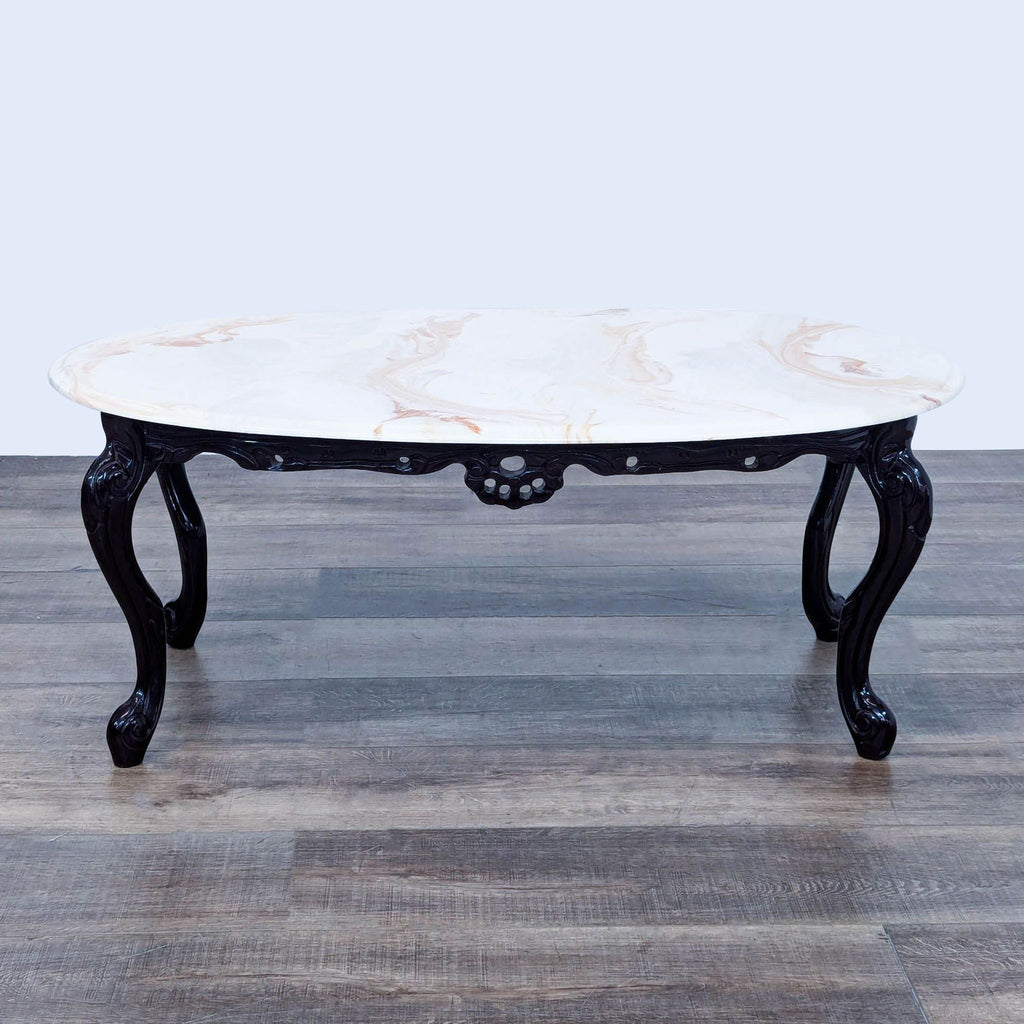 coffee table with a marble top