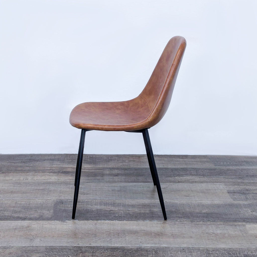 Modern Faux Leather Dining Chair with Sleek Metal Legs