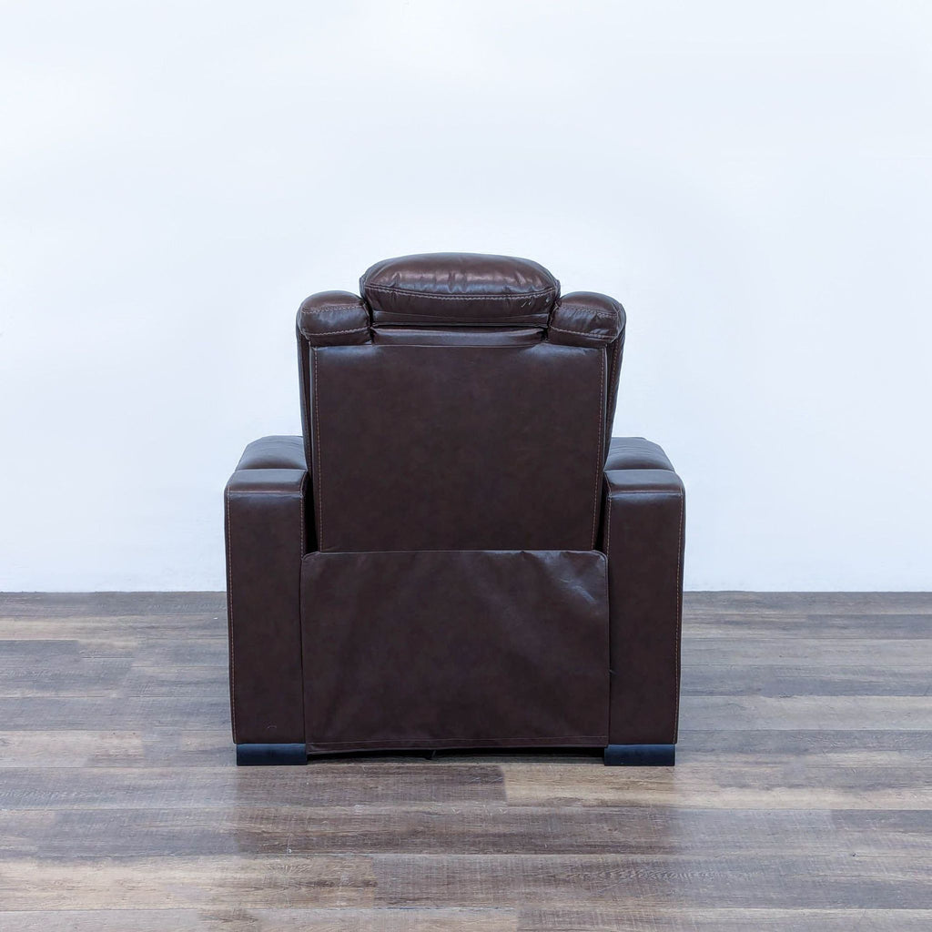 The Man-Den Triple Power Leather Reclining Chair By Ashley Furniture