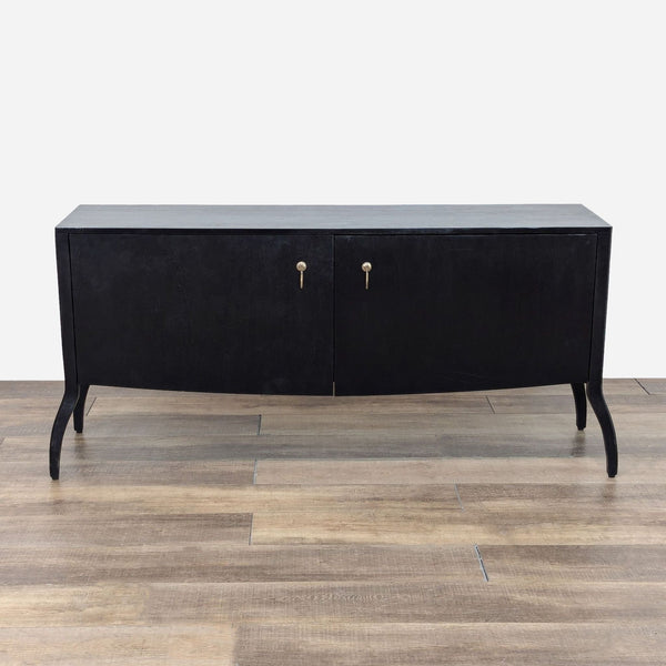 a black lacquered chest of drawers