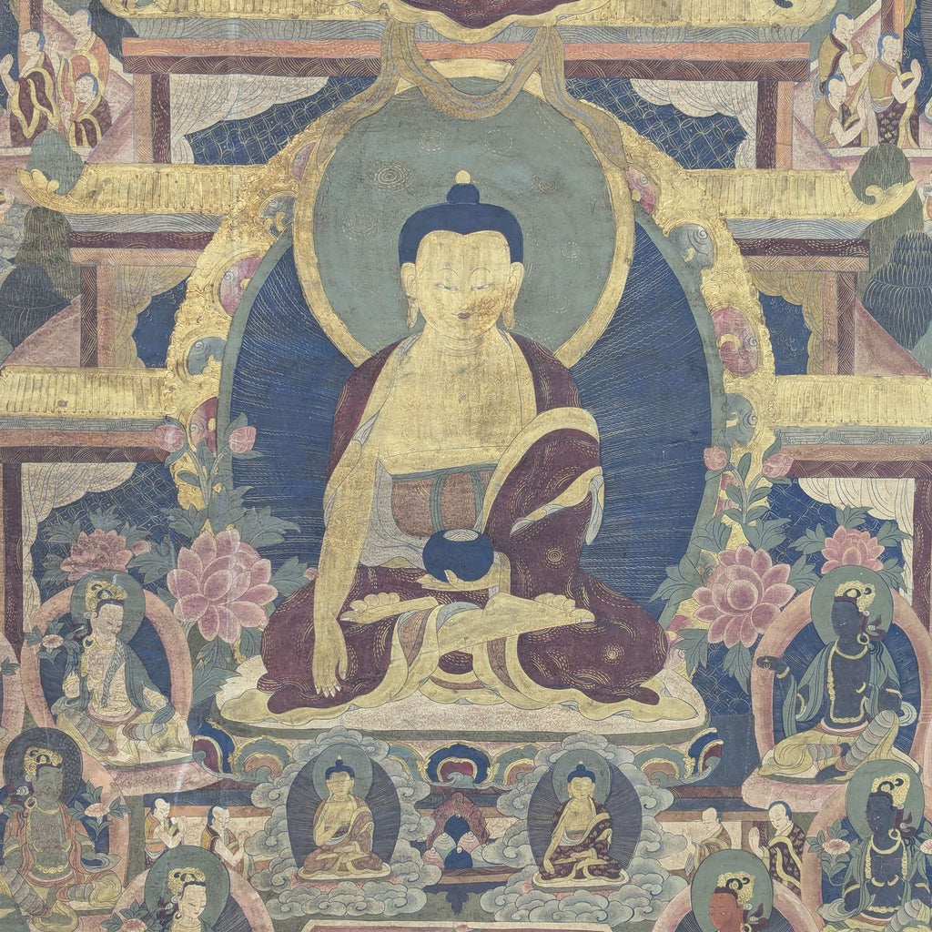 a painting of [ unused0 ] in a buddhist temple