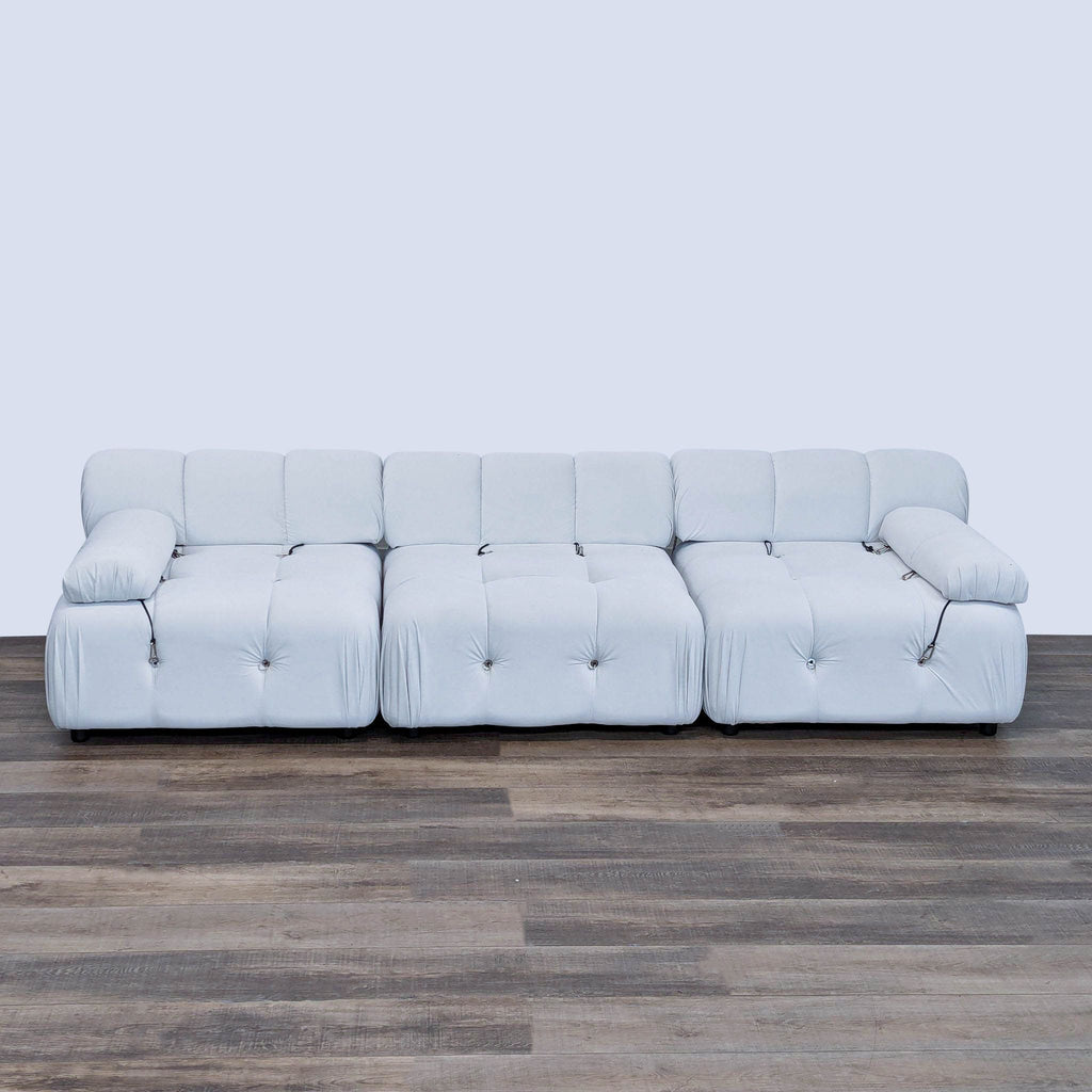 the modern sofa in white leather