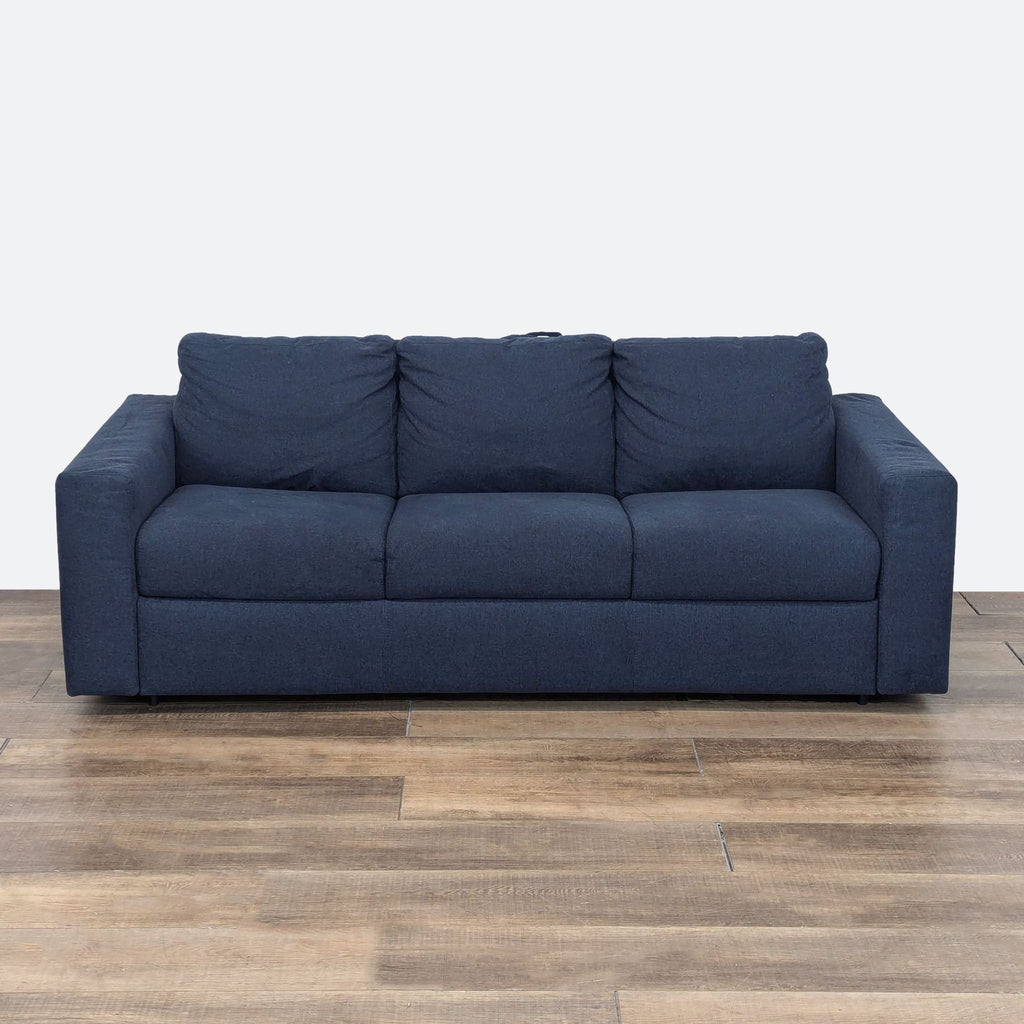 sofa in a blue color