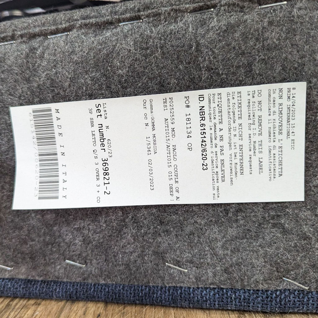 the label on the back of the jeans