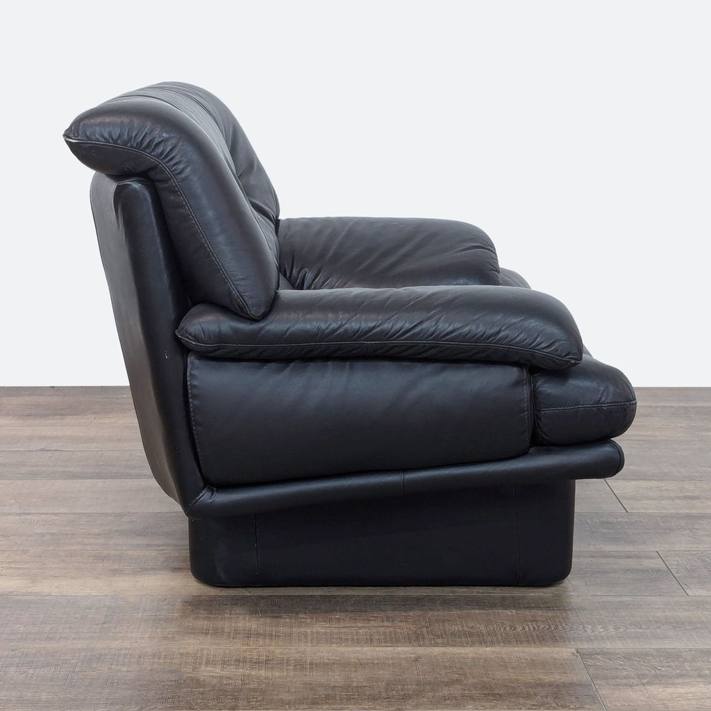 Modern Black Leather Lounge Chair