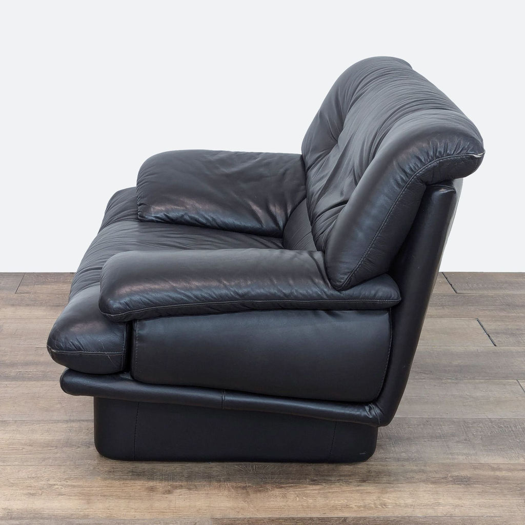 leather recliner in a black leather finish