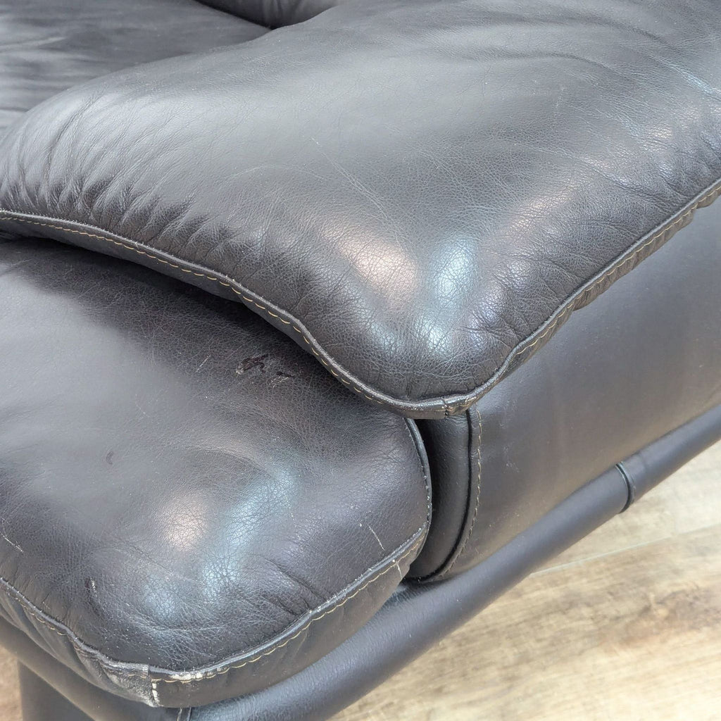 Modern Black Leather Lounge Chair