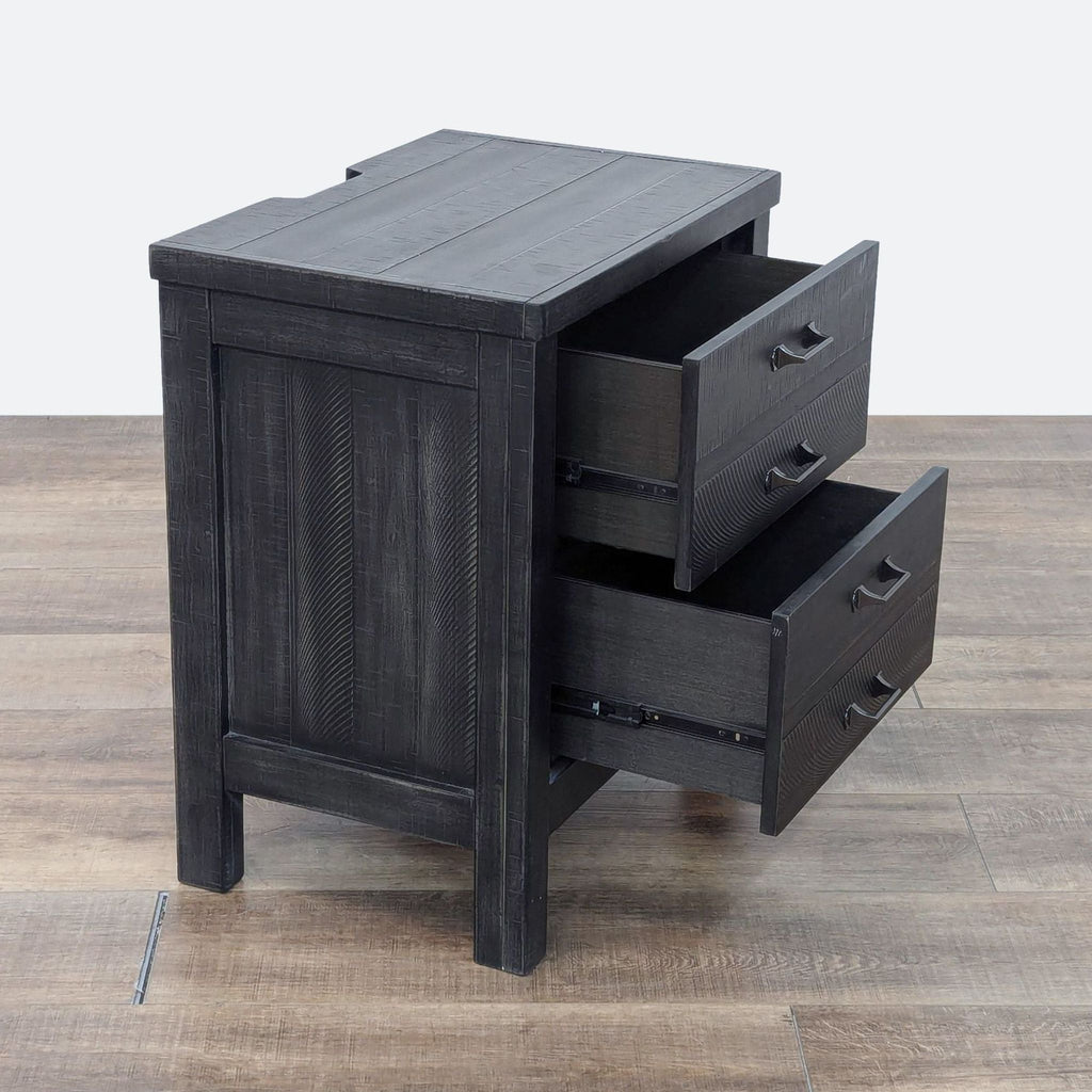 the urban port upt - 195129 black wood bedside table