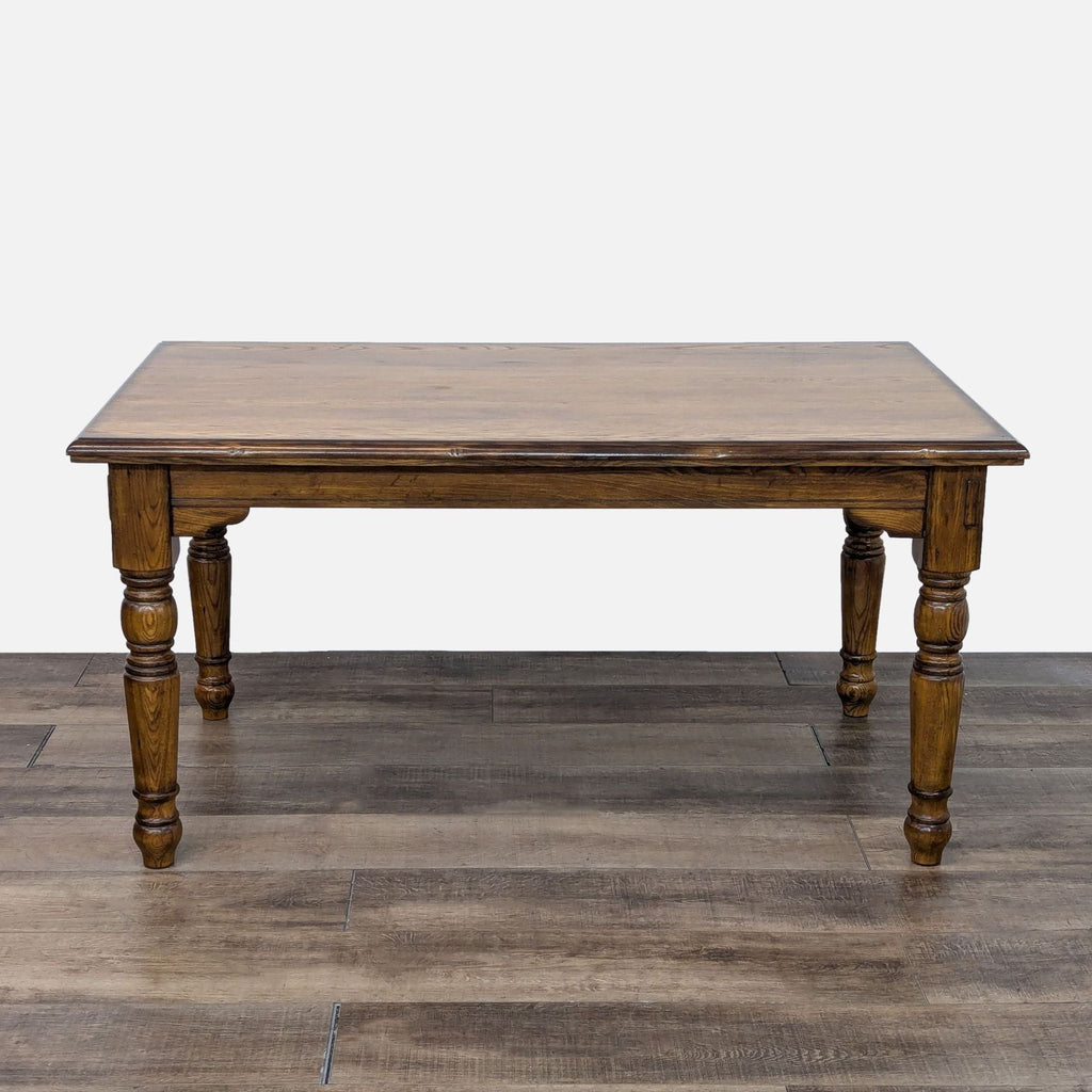 a vintage oak dining table