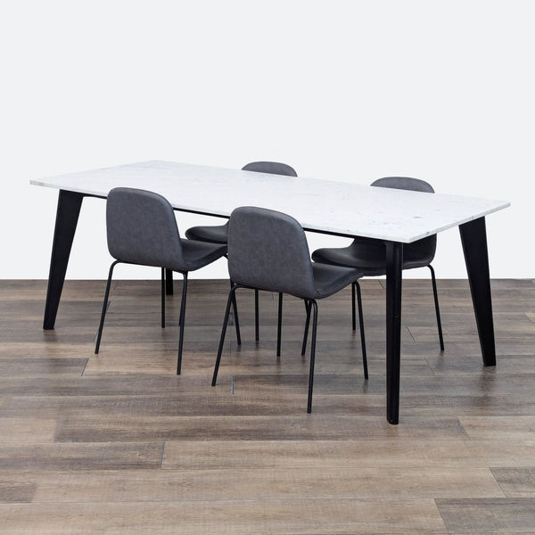 the dining table is a modern design with a modern design.