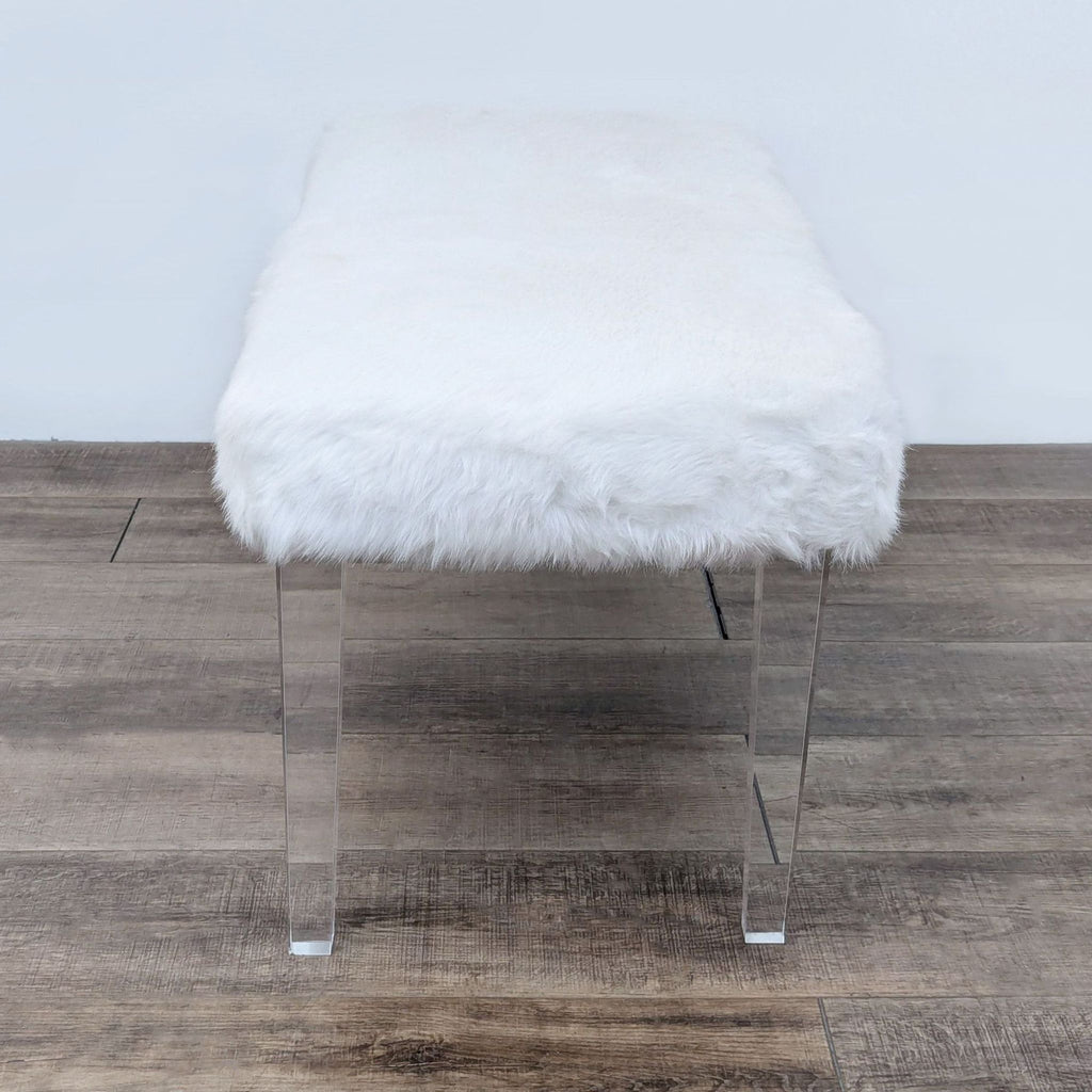 the fur bench - white