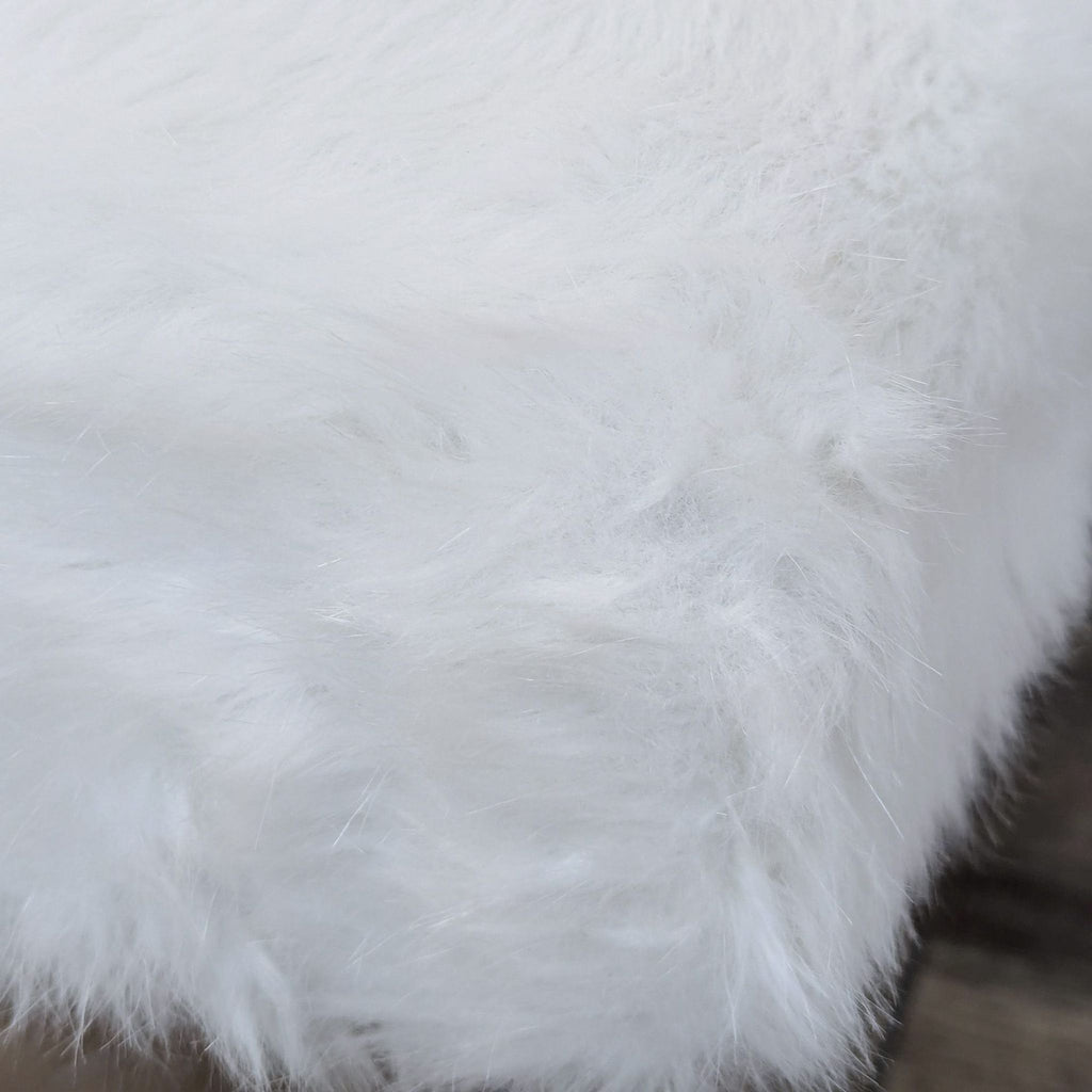 Jennifer Taylor White Faux Fur Bench With Acrylic Legs