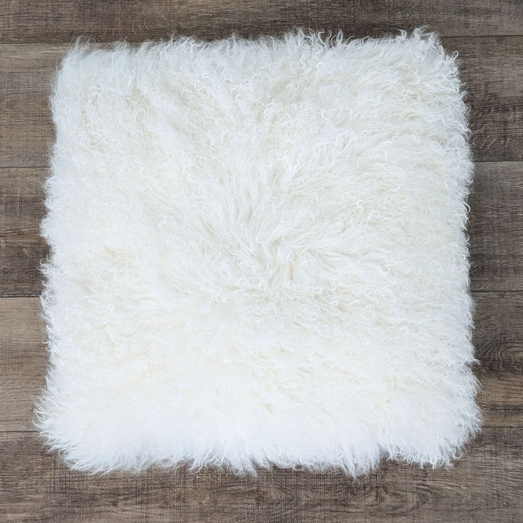 white faux fur throw pillow - the rug truck