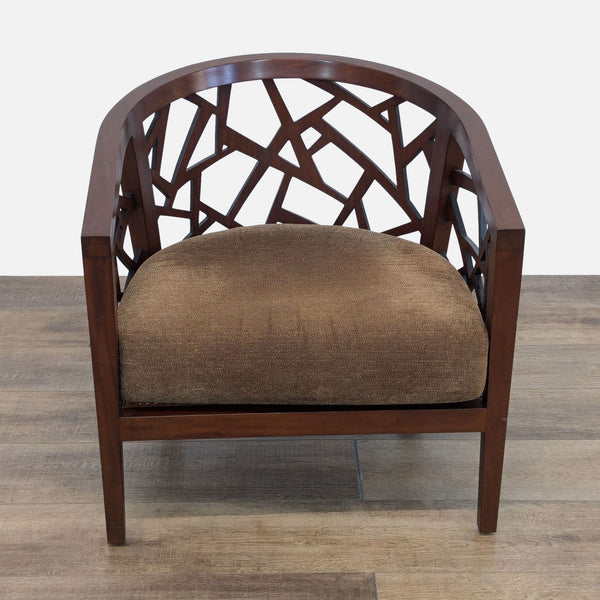 a pair of mid century modern rattan chairs