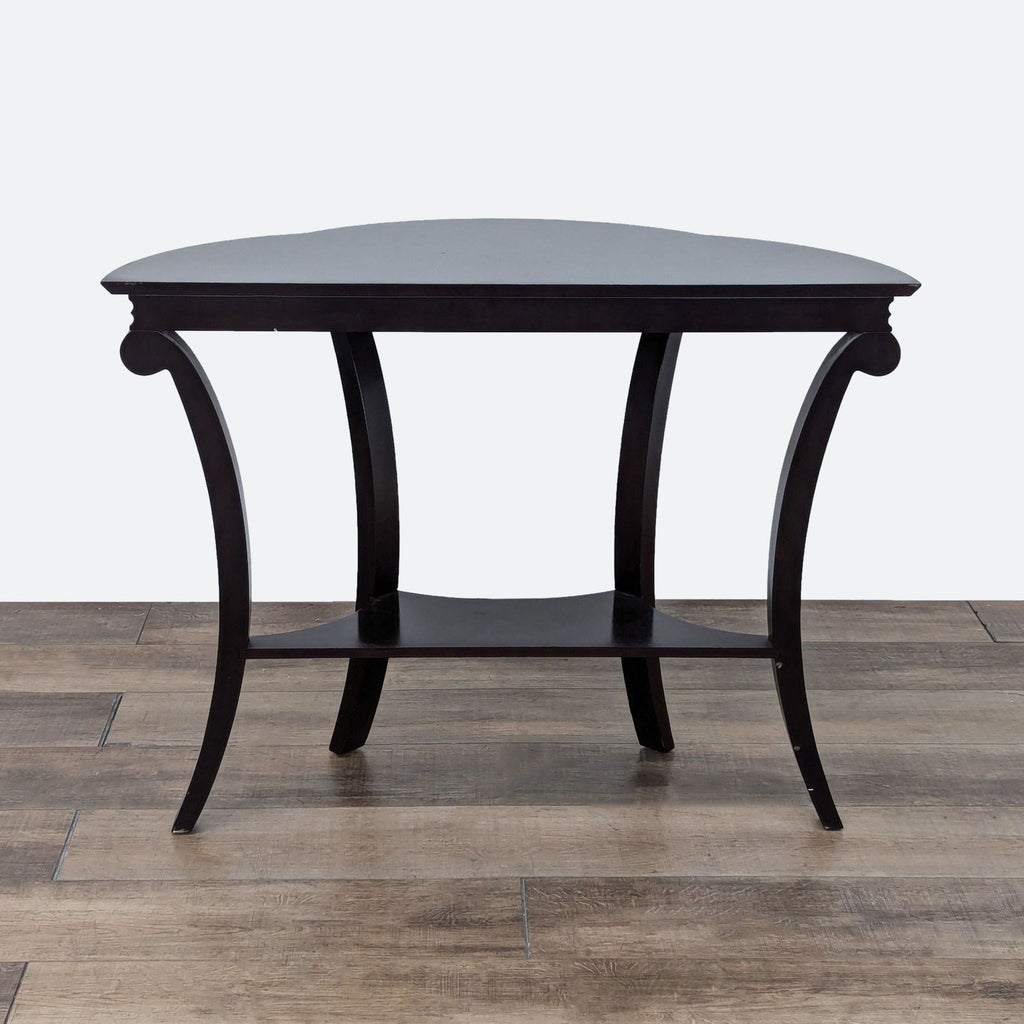 table with a black finish