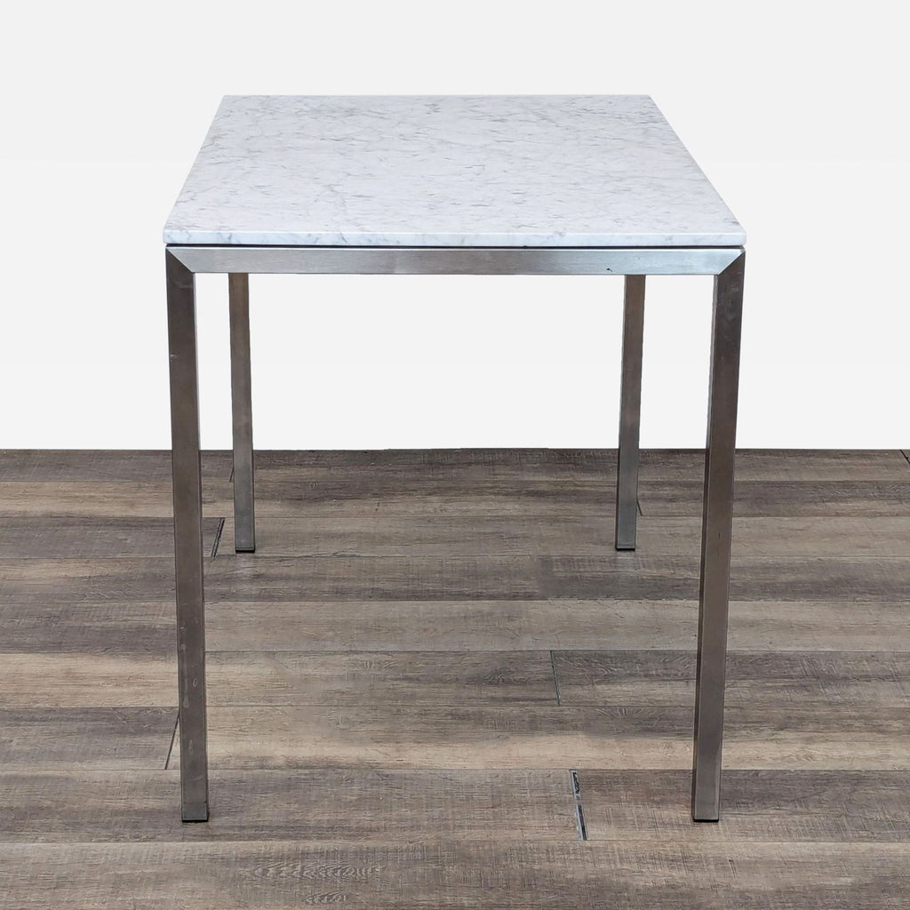 Marble Top Counter Height Dining Table with Steel Base