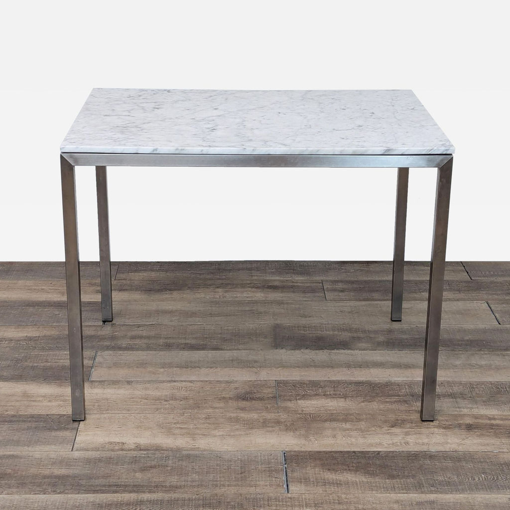 Marble Top Counter Height Dining Table with Steel Base