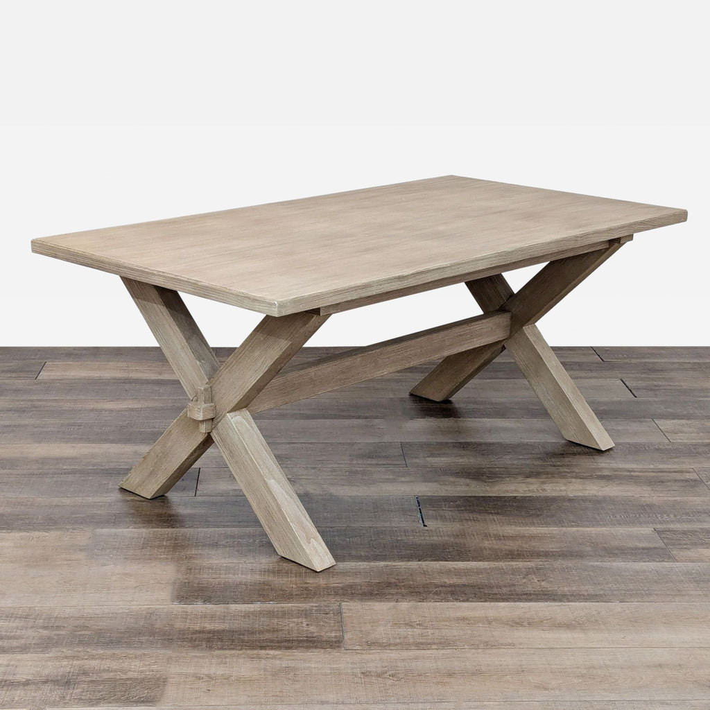 Weathered Oak Farmhouse Style Dining Table